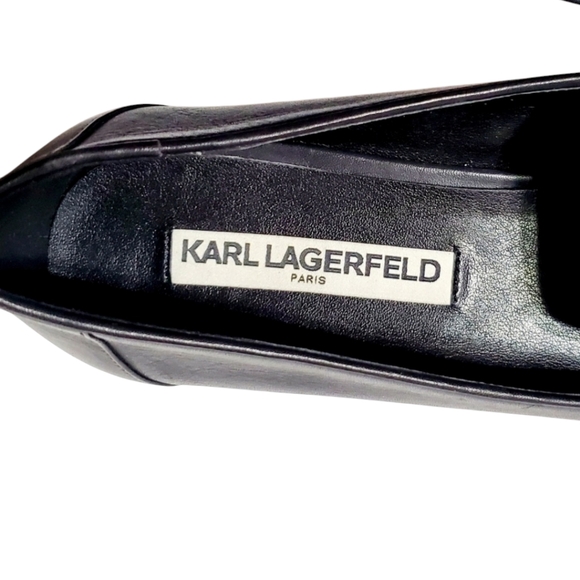 Karl Lagerfeld Authentic Black Leather Loafers Size 8M - Picture 11 of 15